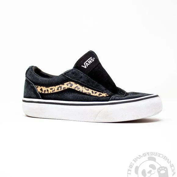 Vans with hot sale leopard print stripe